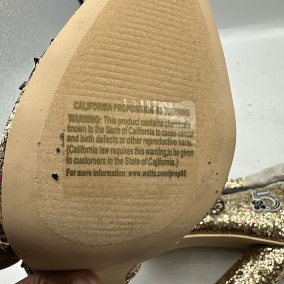 NEW Cape Robbin Pointy Toe Glitter Embellished Chunky High Heel Ankle Strap 8.5 - Picture 10 of 14